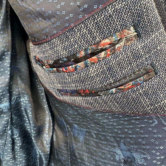 Robert Graham Downhill Blue Textured Blazer Jacket Sportcoat 42R 42 R - Picture 4 of 6